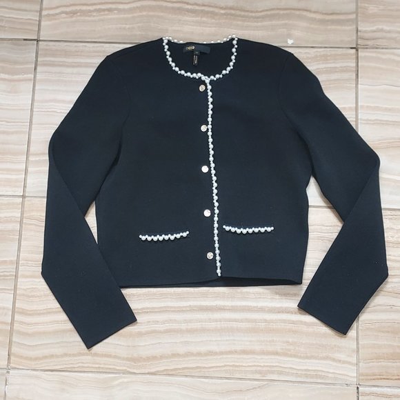 Maje Black Pearl Button Cardigan - Picture 4 of 8